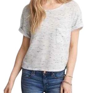 American Eagle Women’s Soft and Sexy Plush Crop Tee-size medium- white and blue